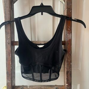 Aeropostale Black Mesh Crop Top